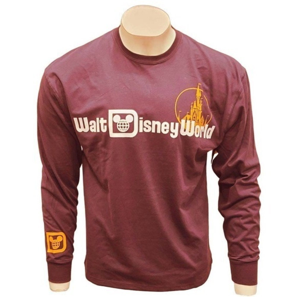 Walt Disney World Parks Castle Vintage Maroon Long Sleeve Retro Shirt Size XS - Picture 1 of 7